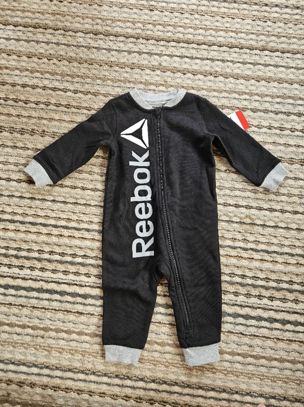 2 Reebok Gray and Black Baby Rompers